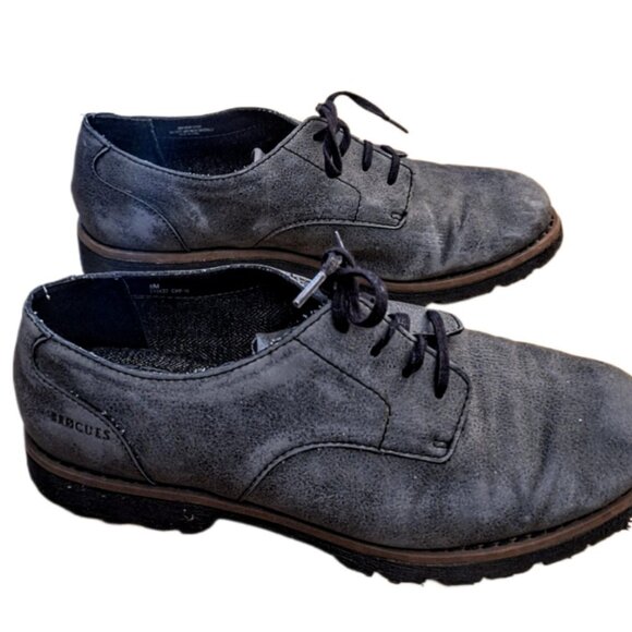 Women's 8M Brogues BOC Brush Gray Vegan Suede Lace Up Oxford Walkers - Picture 2 of 7